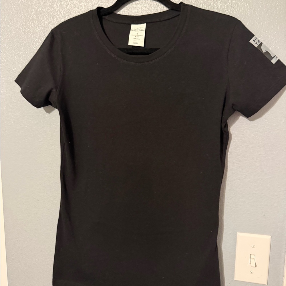 Elegant Black Short Sleeve Women's Tee